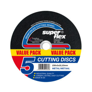 SUPERFLEX CUTTING DISC -STEEL 230X3X22.23 PACK OF 5